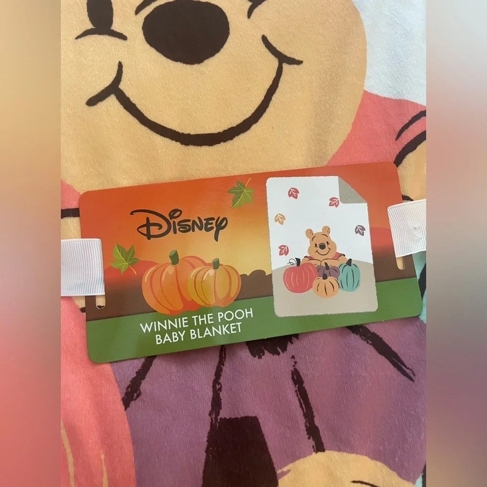 NWT Disney Pumpkin Winnie the Pooh Baby Blanket